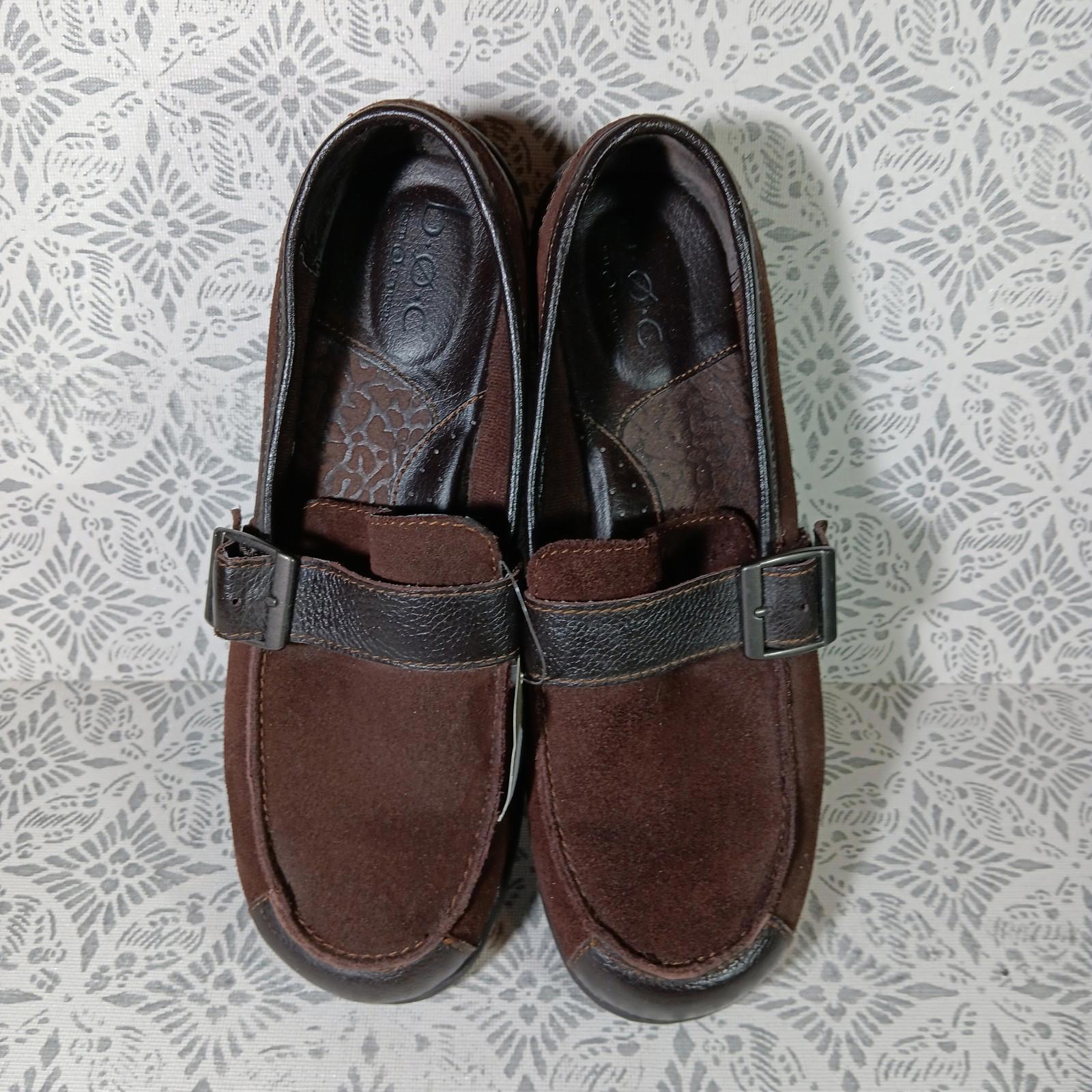 Born Concept Womens Suede/ Leather Loafers W/ Strap & Accent Buckle Bnwt Sz 6